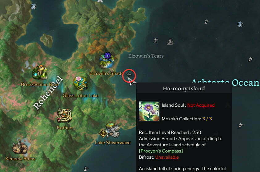 Lost Ark Harmony Island Location