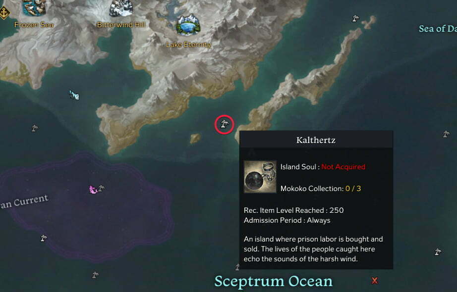 Lost Ark Kalthertz Island Location