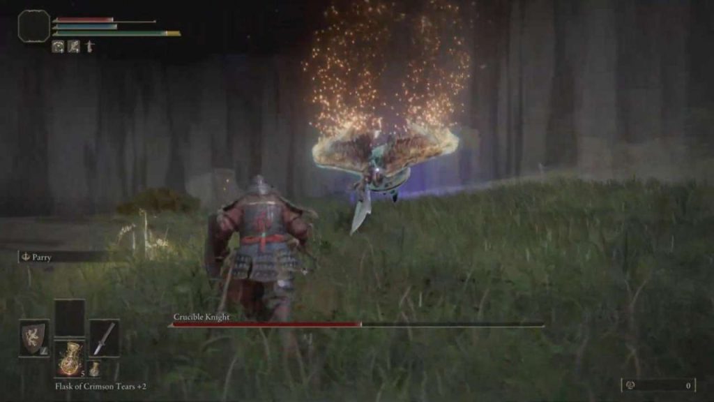 Elden Ring Crucible Knight Flying Charged Attack Descending