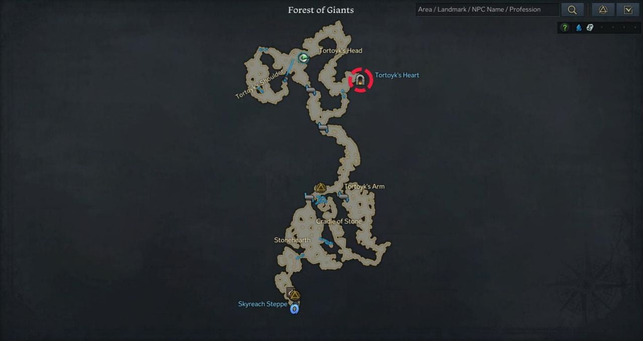 Tortoyk's Heart Dungeon Location