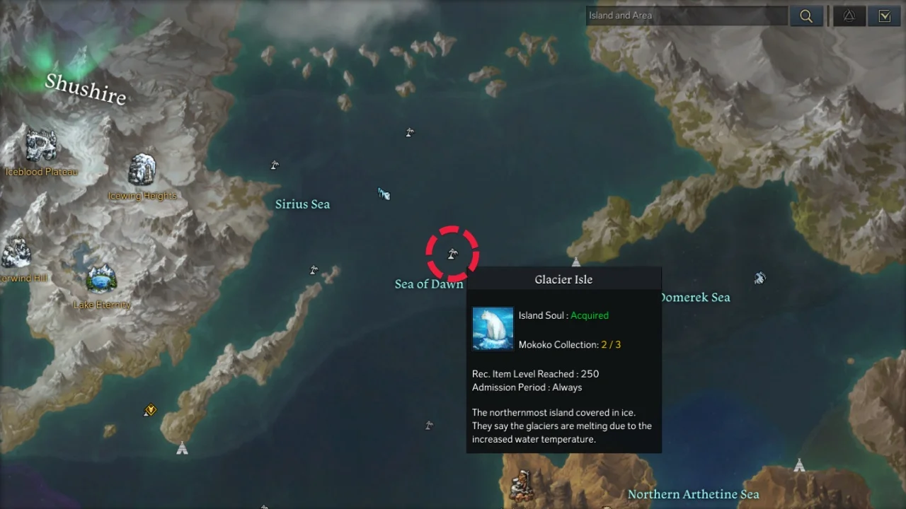 Lost Ark Glacier Isle Location