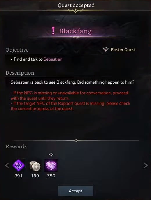 Blackfang Quest