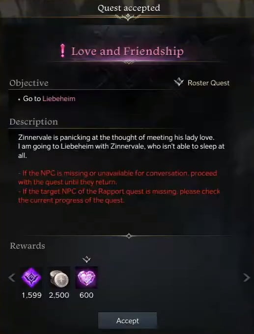 Love and Friendship Quest