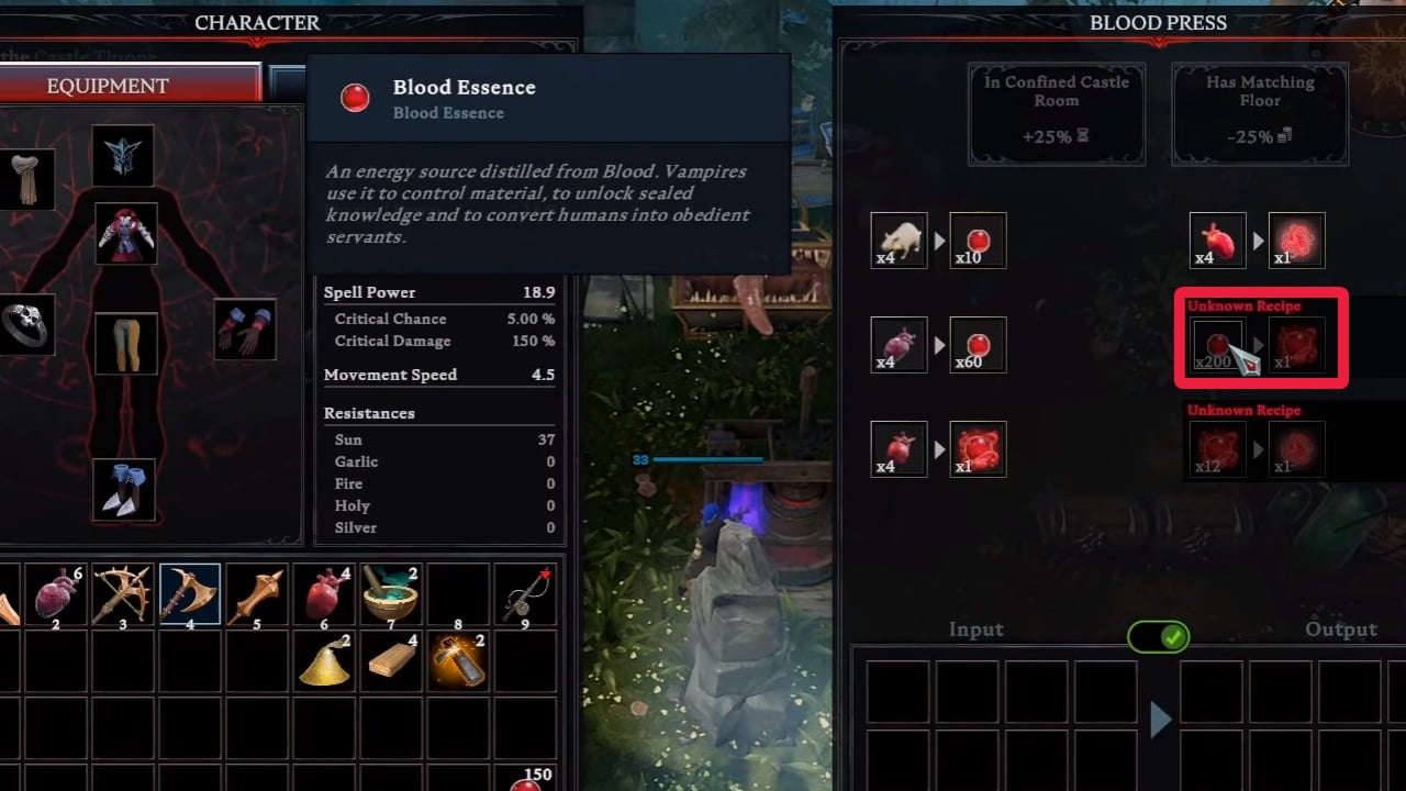 Recipe to Craft Greater Blood Essence from Normal Blood Essence