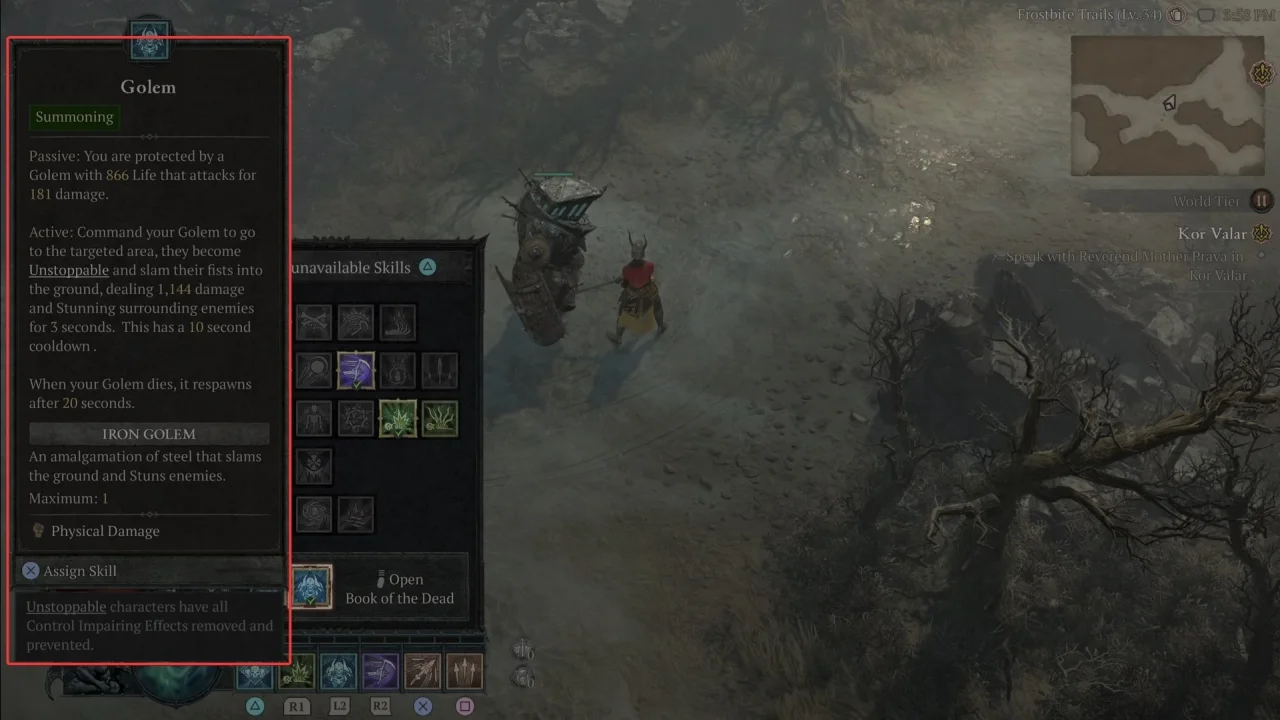 Diablo 4 Summon Golem Ability