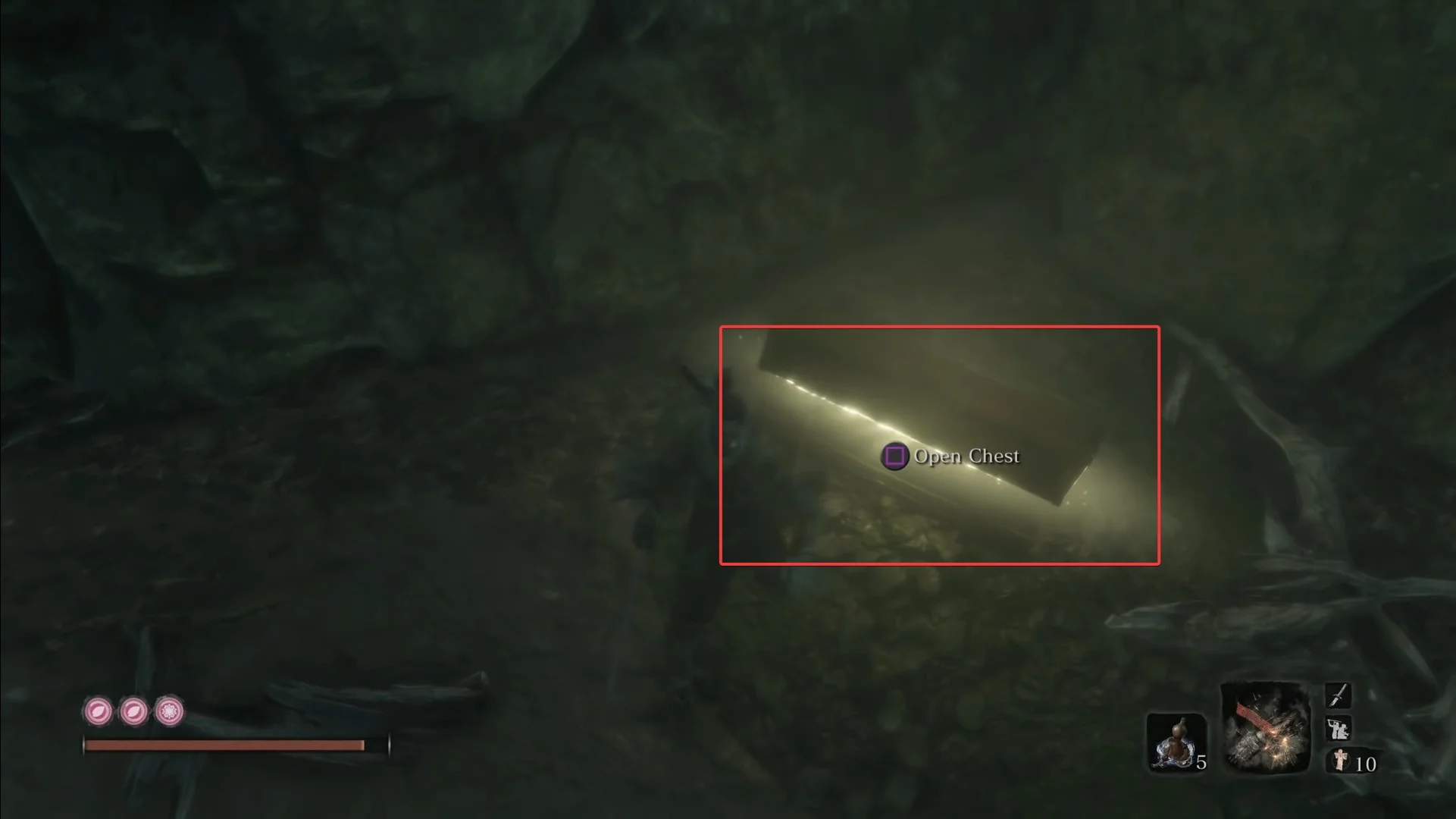 Sekiro Underwater Chest in Mibu Village