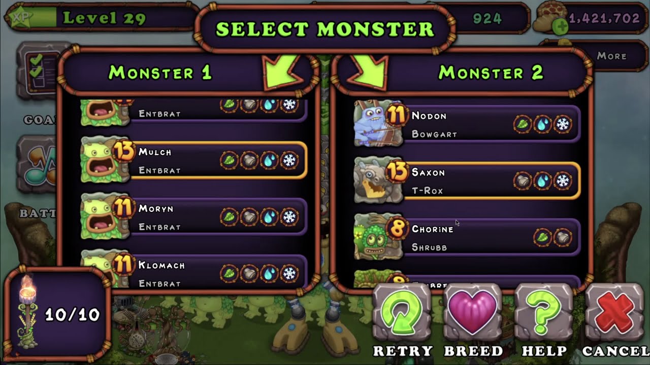 My Singing Monsters Breeding Entbrat and T-Rox