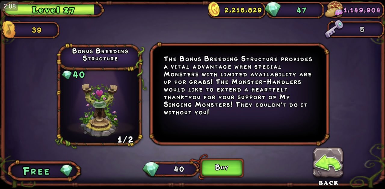 My Singing Monsters Breeding Structure