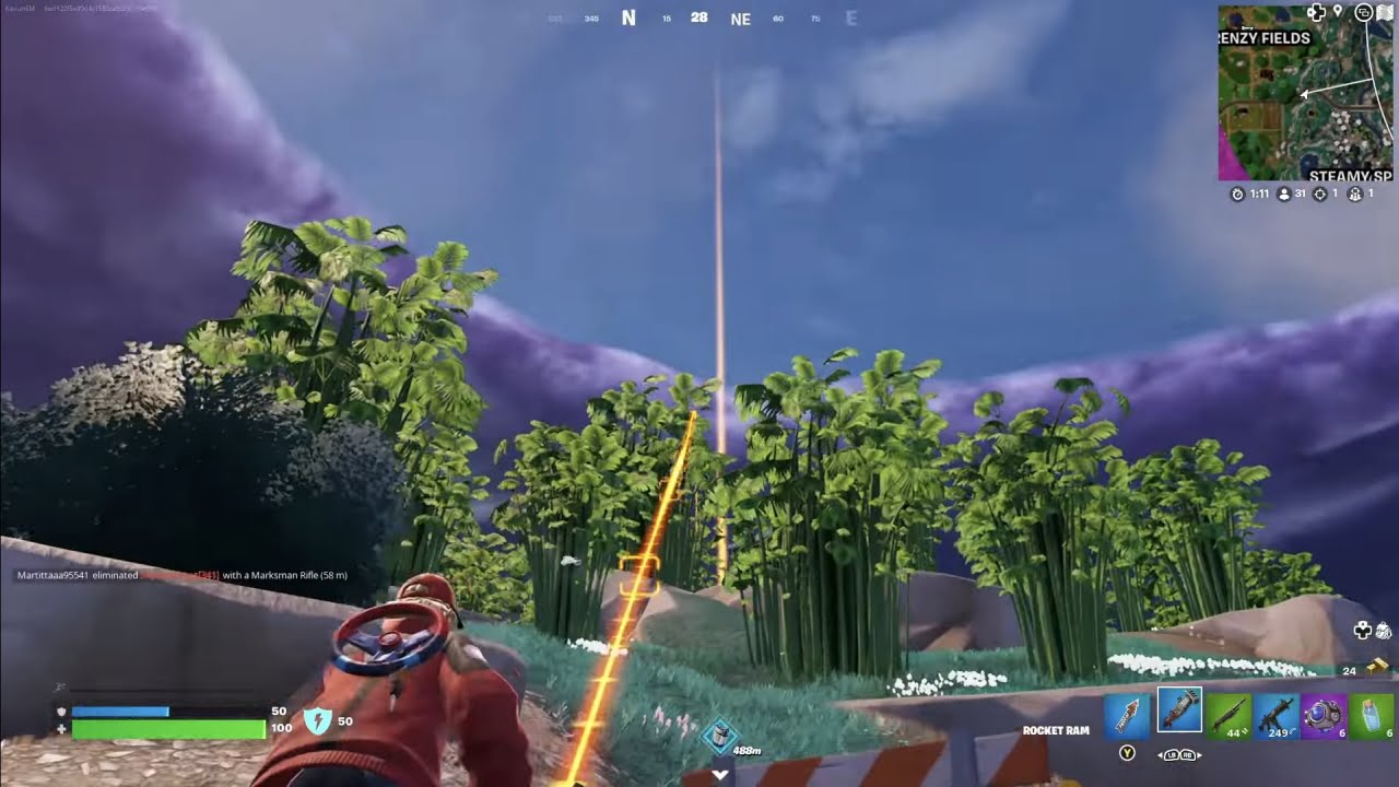 Rocket Ram Laser Trajectory