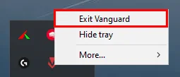 Exit Vanguard