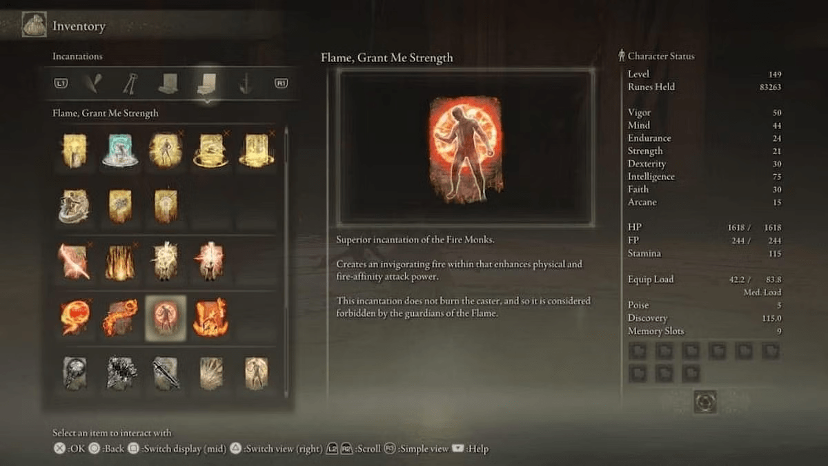 Flame, Grant Me Strength Spell Location and Use in Elden Ring