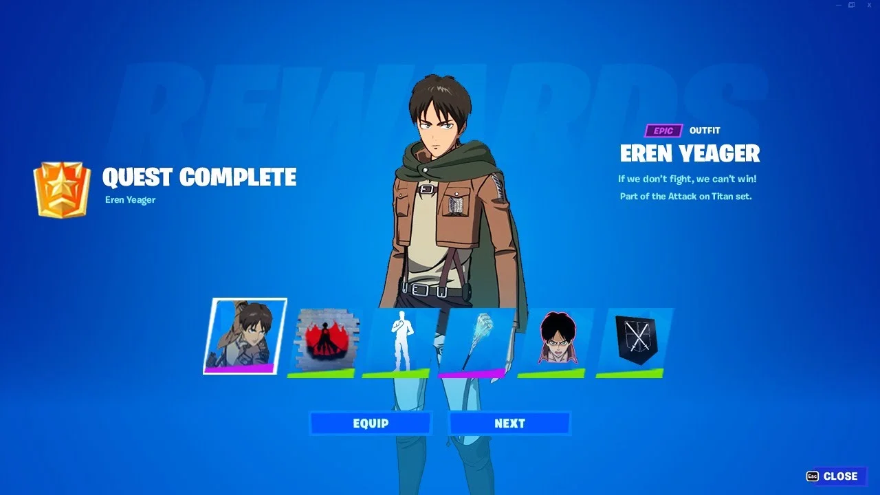 How to get the Attack on Titan Eren Jaeger skin in Fortnite